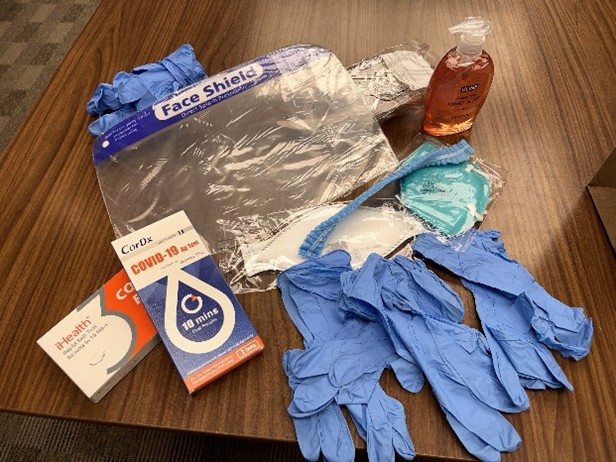 Contents of PPE bags for dairy and poultry farmworkers